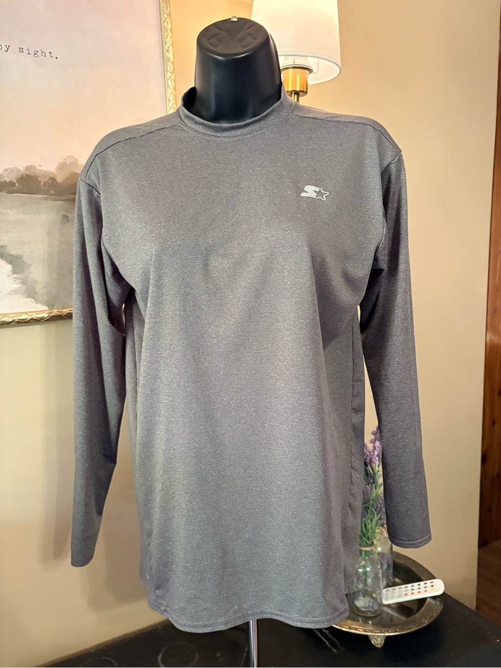 STARTER Charcoal Gray Long Sleeve Performance Tee